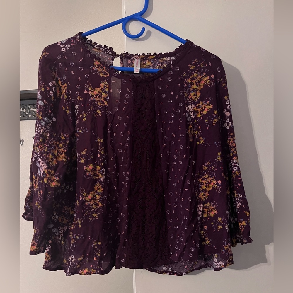 XXL Purple Floral Crop Top